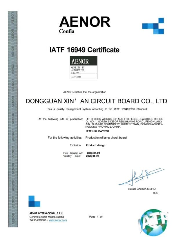 ISO 9001 certificate